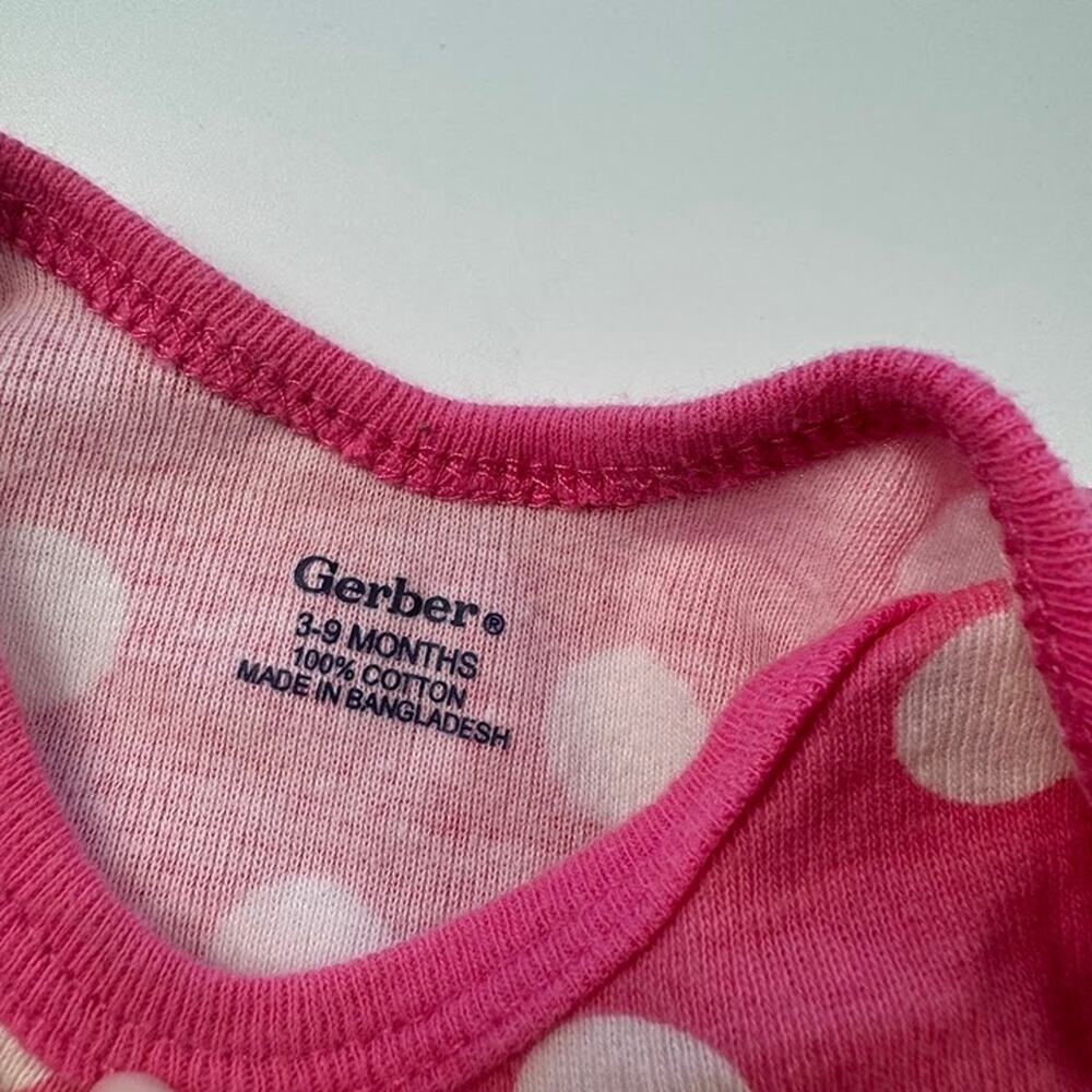Gerber Baby Girls Polka Dot Onesie and Pants Set Pink White 3-9 Months - Picture 9 of 12